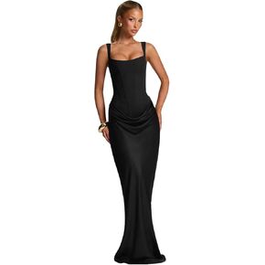Satin Mermaid Prom Dress for Women Long Spaghetti Straps Square Neck Evening Party Gown in Saudi Arabia