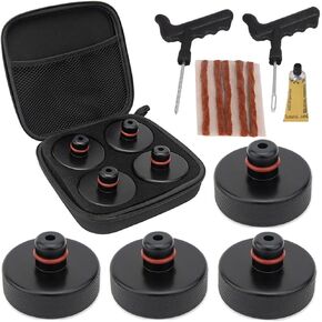 وسادة رفع متوافقة مع طراز Tesla 3/S/X/Y، 4 قطع، ملحقات لمركبات Tesla من 2013 إلى 2024، محول مقبس الأرضية يحمي البطارية والهيكل (4 قطع مع حقيبة تخزين ~ أسود) in Kuwait