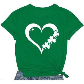 قمصان عيد القديس باتريك للنساء قميص Lucky Irish Shamrock بأكمام قصيرة لعيد القديس باتريك in Kuwait