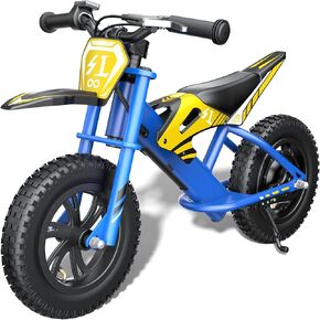 Gyroor S1 Kids Electric Balance Bike, 200W Motor 3 Speeds up to 10 MPH, 12-Inch Pneumatic Tires, 7-Color Rear Fender LED Taillight, Drum Brake, UL2272 Certified, for Ages 3-6, Blue-DCC in Saudi Arabia