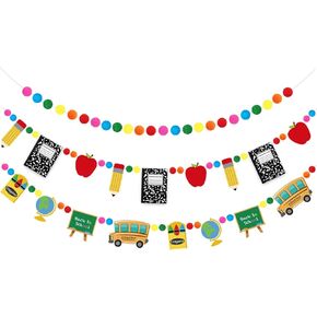 3 قطع من Doumeny لافتة كرة من اللباد للعودة إلى المدرسة، قلم رصاص من Apple Notebook، لافتة من اللباد للترحيب بالعودة إلى المدرسة، لافتة زينة للفصل الدراسي للمنزل، اليوم الأول من لوازم الحفلات المدرسية in Kuwait