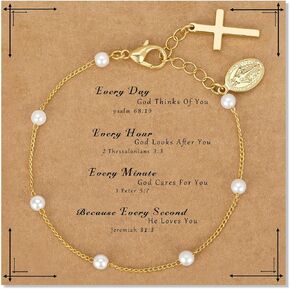 GolbalJew Catholic Rosary Bracelet Virgin Mary Cross Charm Bracelets for Women Adjustable Colorful Beads Link Chain Christian Religious Jewelry Gift in Kuwait