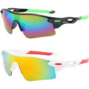 3PACK Kids Sports Sunglasses for Age 3-12,Lightweight Frame Boys Baseball Sunglasses Girls Softball Youth Cycling in Kuwait