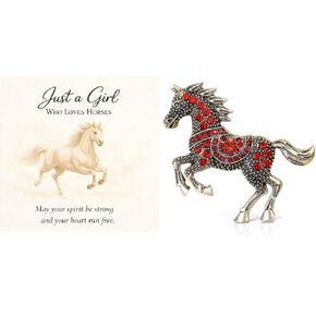 Horse Brooch Pin Rhinestone Brooch Crystal Brooches and Pins for Women Vintage Horse Jewelry Stuff Year of the Horses 2026 in Kuwait