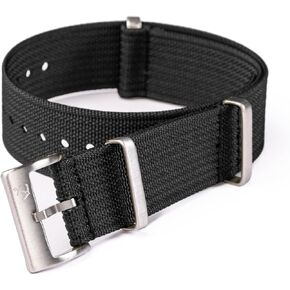 شركة انكور ستراب | حزام ساعة من النايلون المضلع مقاس 22 ملم | ريدج ويف شريط سريع الجفاف | مشبك من الفولاذ المقاوم للصدأ المصقول | الحارس العائم | الشقوق مختومة بالحرارة | معصم 5.75-8.5 بوصة | أسود in Kuwait