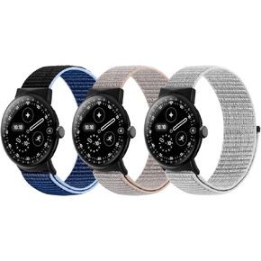 أربطة من النايلون متوافقة مع ساعات Google Pixel Watch 4 3 مقاس 41 ملم/ساعة Google Pixel Watch 2 1، 3 قطع من أساور المعصم البديلة الناعمة وحزام رياضي بحلقة للنساء والرجال in Kuwait