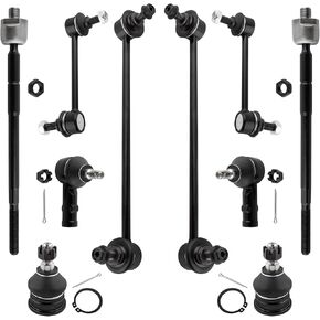 BOXI (Set of 10) Front Rear Sway Bar End Link + Inner Outer Tie Rod Ends + Lower Ball Joints Fit for Hyundai Tiburon 2003 2004 2005 2006 2007 2008 | Replace K500031 EV80310 ES3377 K80508 K80509 K90360 in Kuwait