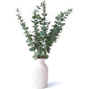 سيقان الأوكالبتوس الصناعية في مزهرية سيراميك لديكور عداد الحمام سيقان الأوكالبتوس الاصطناعية ديكور لطاولة القهوة ونباتات خضراء زائفة لديكور طاولة الطعام في المزرعة in Kuwait