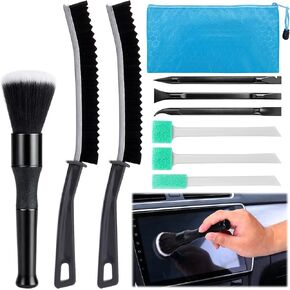 XANGNIER مجموعة أدوات تفصيل السيارة الداخلية، أداة تنظيف السيارة الداخلية، مجموعة أدوات تنظيف السيارة، تفاصيل العناية بالسيارة ومستلزمات التنظيف، مناسبة للسيارات، سيارات الدفع الرباعي، الشاحنات، السيدان، لوحة القيادة، لوحة، 10 قطع من الأدوات in Kuwait