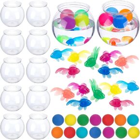 12 مجموعة 30 أوقية تنس الطاولة وعاء الأسماك كرنفال لعبة تفضل لعبة التنس ترتد أطباق الأسماك المستديرة كرات متعددة الألوان الأسماك الذهبية للبالغين ألعاب تنس الطاولة نشاط الحفلات جوائز الكرنفال in Kuwait