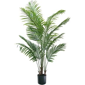 شجرة نخيل صناعية بطول 5 أقدام - شجرة نخيل وهمية طويلة في الداخل، نباتات استوائية صناعية مقاومة للأشعة فوق البنفسجية في الهواء الطلق، نبات كبير بوعاء للمنزل والمكتب وغرفة المعيشة وديكور الحديقة in Kuwait