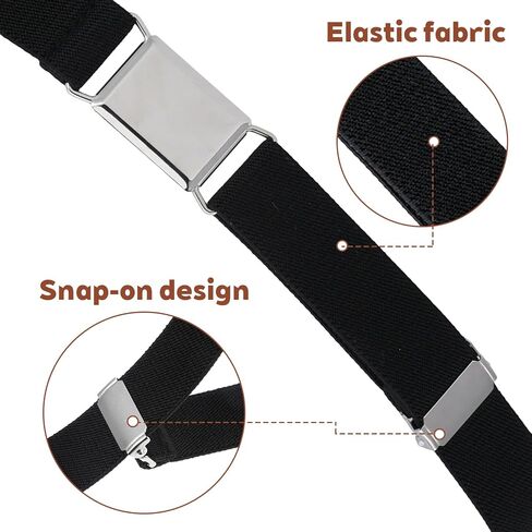 3 Pcs Kids Belt Magnetic Toddler Belt Adjustable Elastic Belts Boys Girls Fashion Stretch Belts with Silver Buckle Waistband for Children's Jeans, Shorts & Trousers, Uniform, Black, White, Coffee in Saudi Arabia