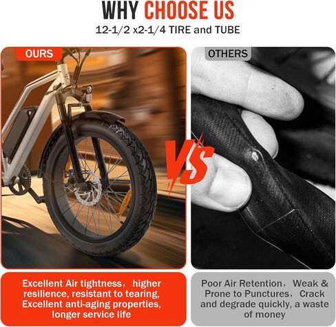 مجموعة الإطارات والأنابيب الداخلية مقاس 12.5x2.25، مجموعتان 12 1/2 × 2 1/4 الأنبوب الداخلي والإطارات المتوافقة مع سكوتر كهربائي Razor Pocket Mod، Currie، Schwinn، GT، IZIP، eZip in Kuwait