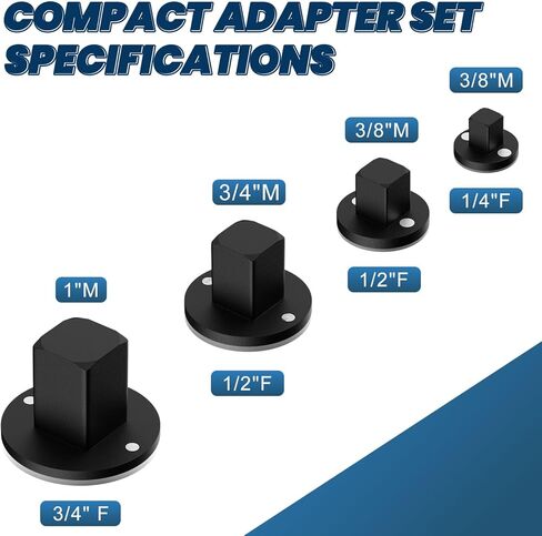 مجموعة محول مقبس الصدمات المنخفض، مجموعة محول سقاطة المحرك 1 بوصة إلى 3/4 بوصة، 3/4 بوصة إلى 1/2 بوصة، 1/2 بوصة إلى 3/8 بوصة، 3/8 بوصة إلى 1/4 بوصة تصميم مغناطيسي، تعمل مع المقابس/المفاتيح/المثاقب اللاسلكية 4 قطع in Kuwait