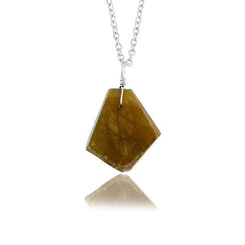 CRYSTALIS Natural Herkimer Diamond Quartz Raw Crystal Pendant Necklace, High Grade Rough Crystal, Chakra Healing Stone, Gift Giving Women Jewelry, Dainty 925 Sterling Silver Chain 18 inch in Saudi Arabia