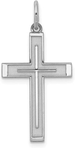 Solid 925 Sterling Silver Cross Pendant Charm - 27mm x 13mm in Saudi Arabia
