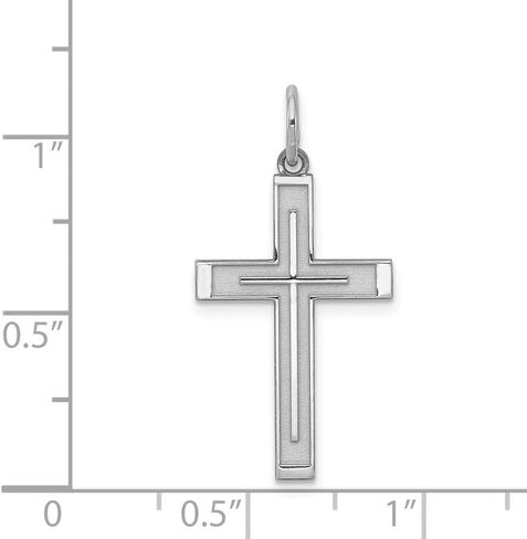 Solid 925 Sterling Silver Cross Pendant Charm - 27mm x 13mm in Saudi Arabia