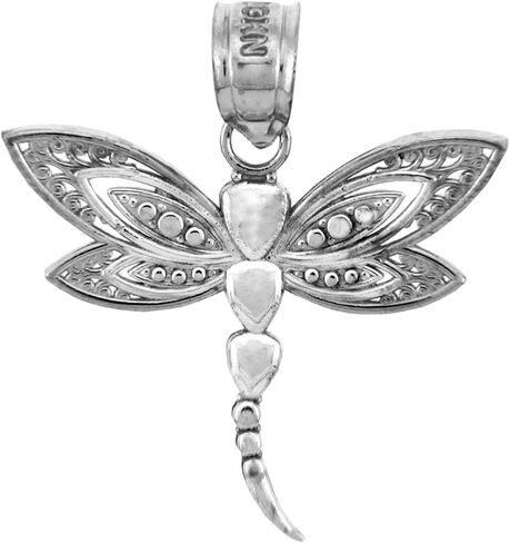 10K White Gold Dragonfly Pendant in Saudi Arabia