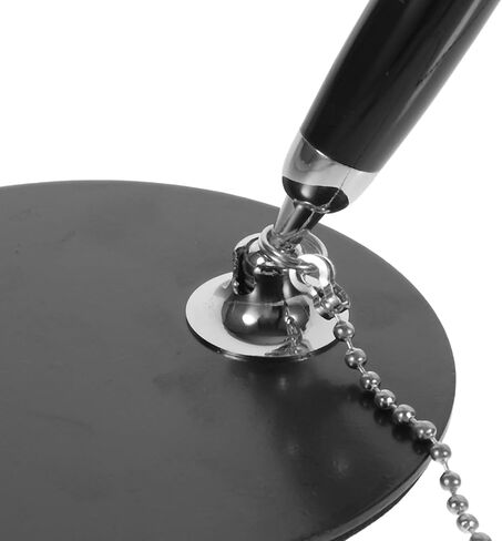 Ballpoint Pen with Chain 0.5mm Black Ink Desktop Signature Pen Silver Accessories Wear-resistant for Office Counter Use in Kuwait