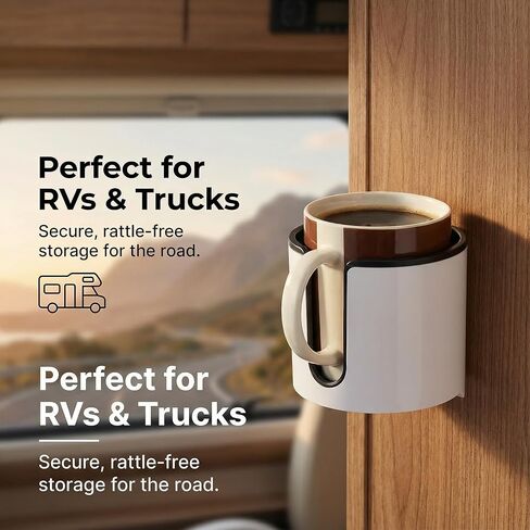 Wall Mounted Cup Holder,Large Size for Cups,Mugs and Cans.(White) in Saudi Arabia