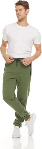 Men's Slim-Fit Sweatpants with Zip Pockets Casual Straight Leg Workout Drawstring Elastic Waist Fitness Pants Outwear in Saudi Arabia