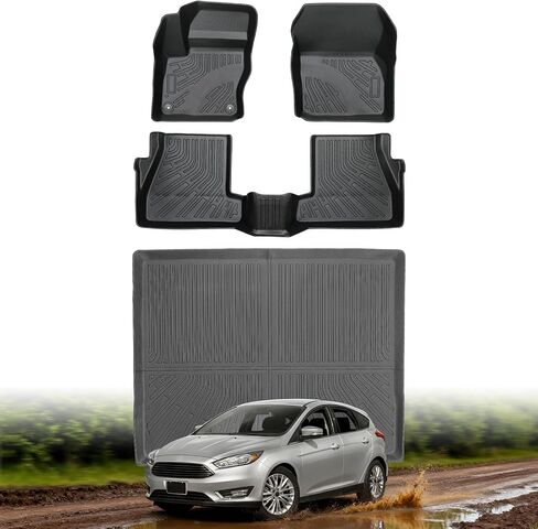 Floor Mats for Toyota RAV4 2006 2007 2008 2009 2010 2011 2012 Custom Fit 1st & 2nd Row Mats & Cargo Liner for RAV4 All Weather Protection TPE Car Mats Accessories Waterproof Anti-Slip in Saudi Arabia