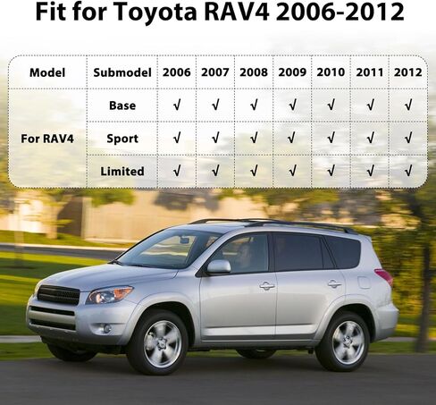 Floor Mats for Toyota RAV4 2006 2007 2008 2009 2010 2011 2012 Custom Fit 1st & 2nd Row Mats & Cargo Liner for RAV4 All Weather Protection TPE Car Mats Accessories Waterproof Anti-Slip in Saudi Arabia