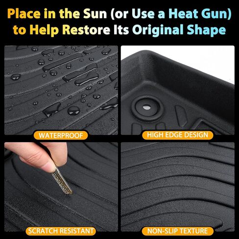 Floor Mats for Toyota RAV4 2006 2007 2008 2009 2010 2011 2012 Custom Fit 1st & 2nd Row Mats & Cargo Liner for RAV4 All Weather Protection TPE Car Mats Accessories Waterproof Anti-Slip in Saudi Arabia