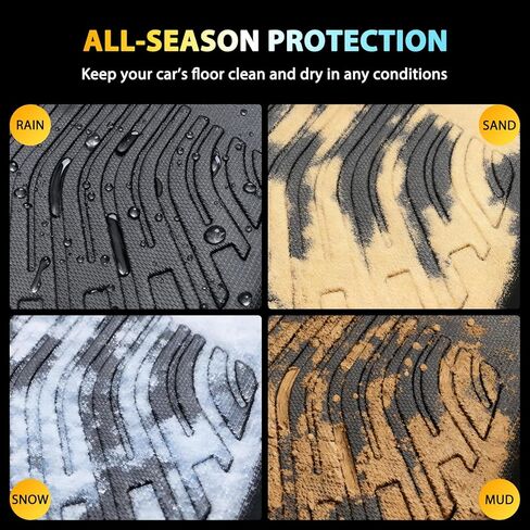 Floor Mats for Toyota RAV4 2006 2007 2008 2009 2010 2011 2012 Custom Fit 1st & 2nd Row Mats & Cargo Liner for RAV4 All Weather Protection TPE Car Mats Accessories Waterproof Anti-Slip in Saudi Arabia