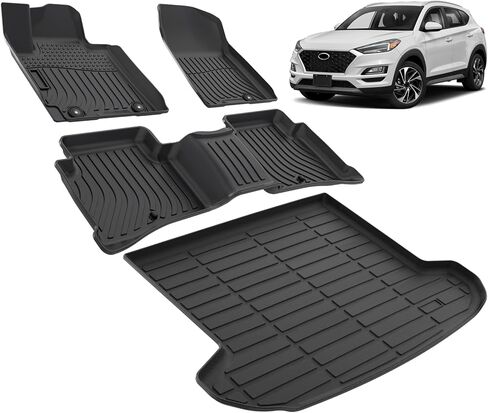 Floor Mats for Toyota RAV4 2006 2007 2008 2009 2010 2011 2012 Custom Fit 1st & 2nd Row Mats & Cargo Liner for RAV4 All Weather Protection TPE Car Mats Accessories Waterproof Anti-Slip in Saudi Arabia