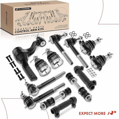 A-Premium Set of 13, Front Sway Bar Link, Upper & Lower Ball Joint, Inner & Outer Tie Rod End, Compatible with Chevrolet & GMC - C1500 1988-1992, C1500 Suburban 1992, C2500 1988-1992 in Saudi Arabia