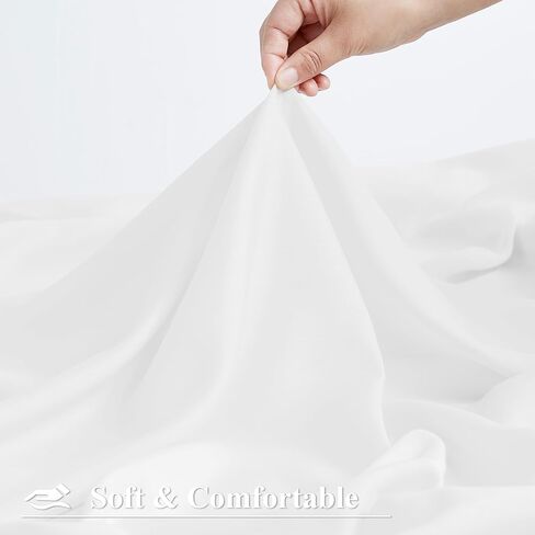 WEST LAKE Cream Pinch Pleat Sheer Window Curtains 90 Inches Long,Egret Ivory Soft Farmhouse Drapes for Bedroom Living Room Sliding Patio Door,French Pleat Back Tab Window Treatment,58" Wx90 Lx2 in Kuwait