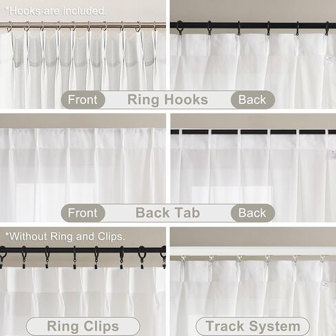 WEST LAKE Cream Pinch Pleat Sheer Window Curtains 90 Inches Long,Egret Ivory Soft Farmhouse Drapes for Bedroom Living Room Sliding Patio Door,French Pleat Back Tab Window Treatment,58" Wx90 Lx2 in Kuwait