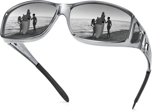 URUMQI Polarized Sunglasses Fit Over Glasses for Men Women - Wraparound UV400 Anti-Glare for Driving, Fishing, Beach in Kuwait