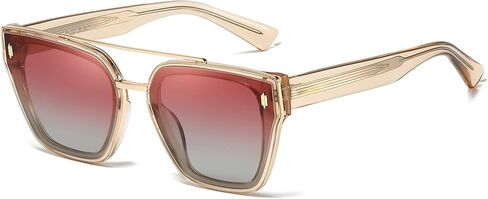 نظارات شمسية Myiaur Premium Acetate للنساء والرجال، حماية من الأشعة فوق البنفسجية 400 ومستقطبة مضادة للوهج، إطار مربع عصري in Kuwait