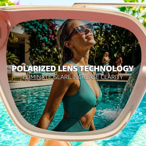 Myiaur Premium Acetate Sunglasses for Women Men, UV400 Protection & Polarized Anti Glare, Fashion Retro Square Frame in Saudi Arabia