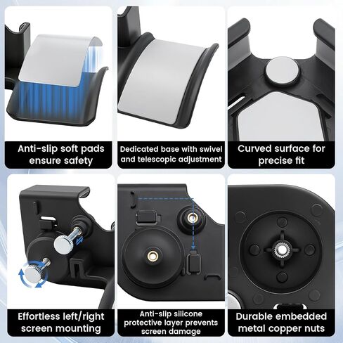 حامل شاشة لسماعات الرأس وسماعات الرأس، حامل سماعة الرأس للشاشة، حامل لسماعات الرأس وسماعات الرأس (حامل من الدرجة الممتازة يوفر مساحة المكتب ويحمي سماعات الرأس، أسود) in Kuwait