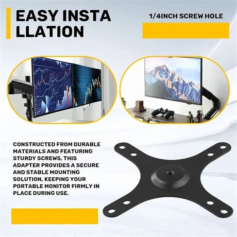 شاشة محمولة تصاعد قوس لوحة VESA 1/4 بوصة ثقب المسمار إلى 100X100 مللي متر 75X75 مللي متر ، M4 المسمار مجموعة جدار جبل حامل in Kuwait