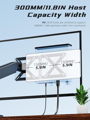Dual VESA Panel Mini PC Expansion Board Monitor Bracket, Suitable for 75x75/100x100 mm Hole Pitch Bracket and Arm Extended, Compatible with NUC Mini PC Computer Thin Client Stand-A-MAXB in Kuwait