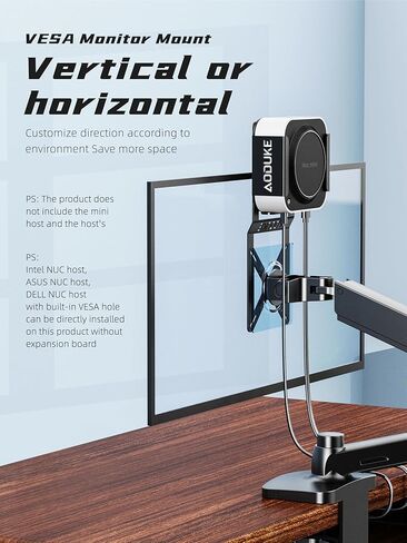 Dual VESA Panel Mini PC Expansion Board Monitor Bracket, Suitable for 75x75/100x100 mm Hole Pitch Bracket and Arm Extended, Compatible with NUC Mini PC Computer Thin Client Stand-A-MAXB in Kuwait