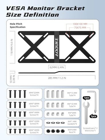 Dual VESA Panel Mini PC Expansion Board Monitor Bracket, Suitable for 75x75/100x100 mm Hole Pitch Bracket and Arm Extended, Compatible with NUC Mini PC Computer Thin Client Stand-A-MAXB in Kuwait