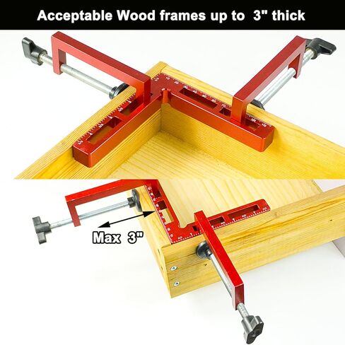 90 درجة مربعات تحديد المواقع الزاوية اليمنى المشابك للأعمال الخشبية - 4 عبوات 5.5 بوصة من سبائك الألومنيوم مشابك زاوية النجارة، لإطار الصورة، الخزانة، الصناديق، الأدراج (4 عبوات 5.5 بوصة) in Kuwait