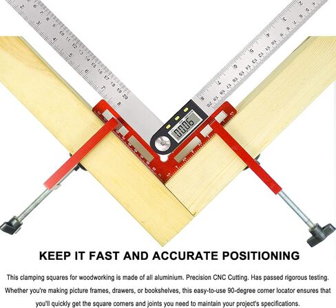 90 درجة مربعات تحديد المواقع الزاوية اليمنى المشابك للأعمال الخشبية - 4 عبوات 5.5 بوصة من سبائك الألومنيوم مشابك زاوية النجارة، لإطار الصورة، الخزانة، الصناديق، الأدراج (4 عبوات 5.5 بوصة) in Kuwait
