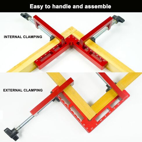 90 درجة مربعات تحديد المواقع الزاوية اليمنى المشابك للأعمال الخشبية - 4 عبوات 5.5 بوصة من سبائك الألومنيوم مشابك زاوية النجارة، لإطار الصورة، الخزانة، الصناديق، الأدراج (4 عبوات 5.5 بوصة) in Kuwait