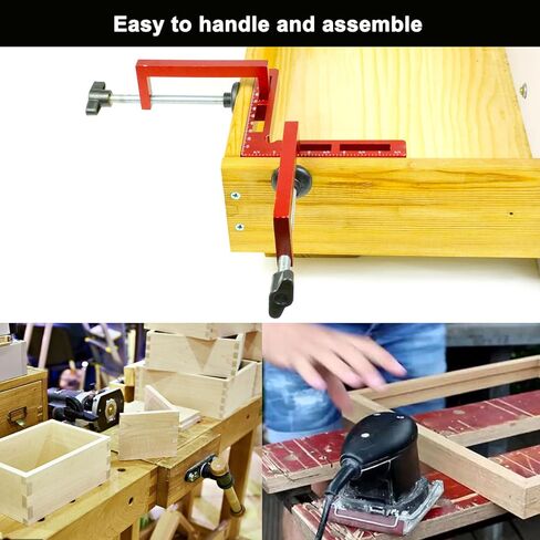 90 درجة مربعات تحديد المواقع الزاوية اليمنى المشابك للأعمال الخشبية - 4 عبوات 5.5 بوصة من سبائك الألومنيوم مشابك زاوية النجارة، لإطار الصورة، الخزانة، الصناديق، الأدراج (4 عبوات 5.5 بوصة) in Kuwait