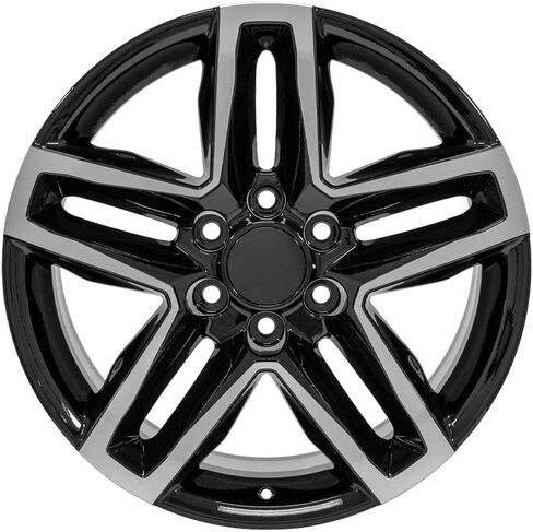 OE Wheels CV34 20 Inch Rims and Tires Fit Silverado 1500 Trail Boss Style 6x139.7 20x9 Gloss Black Machined - Hollander 5911 - TS-37 AT 275/55-20 (Set of 4) in Saudi Arabia