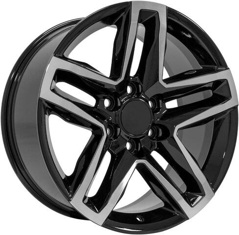 OE Wheels CV34 20 Inch Rims and Tires Fit Silverado 1500 Trail Boss Style 6x139.7 20x9 Gloss Black Machined - Hollander 5911 - TS-37 AT 275/55-20 (Set of 4) in Saudi Arabia