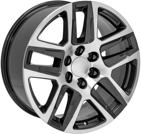 OE Wheels CV63 20 Inch Rims and Tires Fit Silverado 1500 Z71 Style 6x139.7 20x9 Gloss Gunmetal Machined - Hollander 5913 - TS-37 AT 275/55-20 (Set of 4) in Saudi Arabia