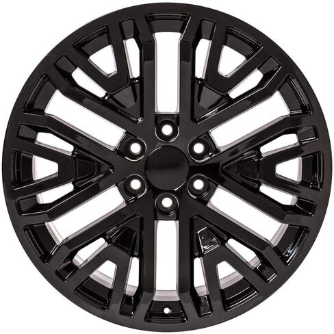 OE Wheels CV37 22 Inch Rims and Tires Fit Sierra 1500 Style 6x139.7 22x9 Gloss Black - Hollander 5906 - TS-37 AT 285/45-22 (Set of 4) in Saudi Arabia