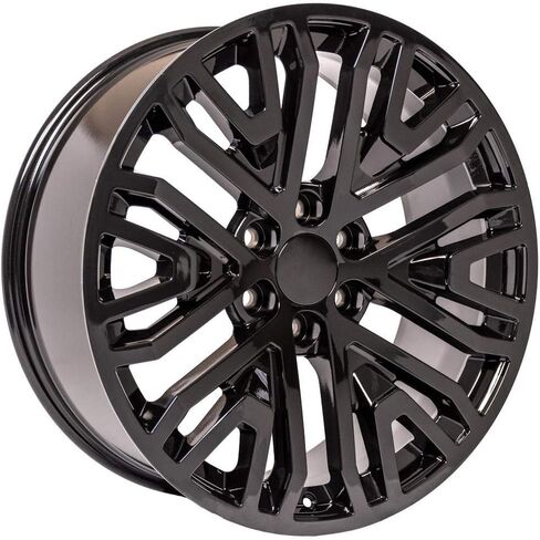 OE Wheels CV37 22 Inch Rims and Tires Fit Sierra 1500 Style 6x139.7 22x9 Gloss Black - Hollander 5906 - TS-37 AT 285/45-22 (Set of 4) in Saudi Arabia